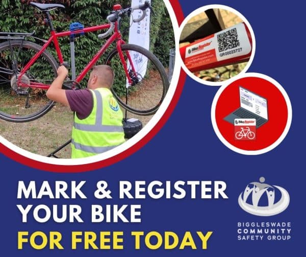 FREE bike marking 22nd October 2022 Biggleswade Town Council