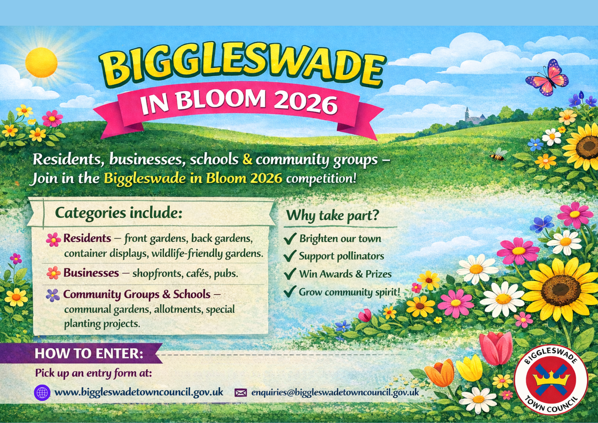 Biggleswade in bloom poster